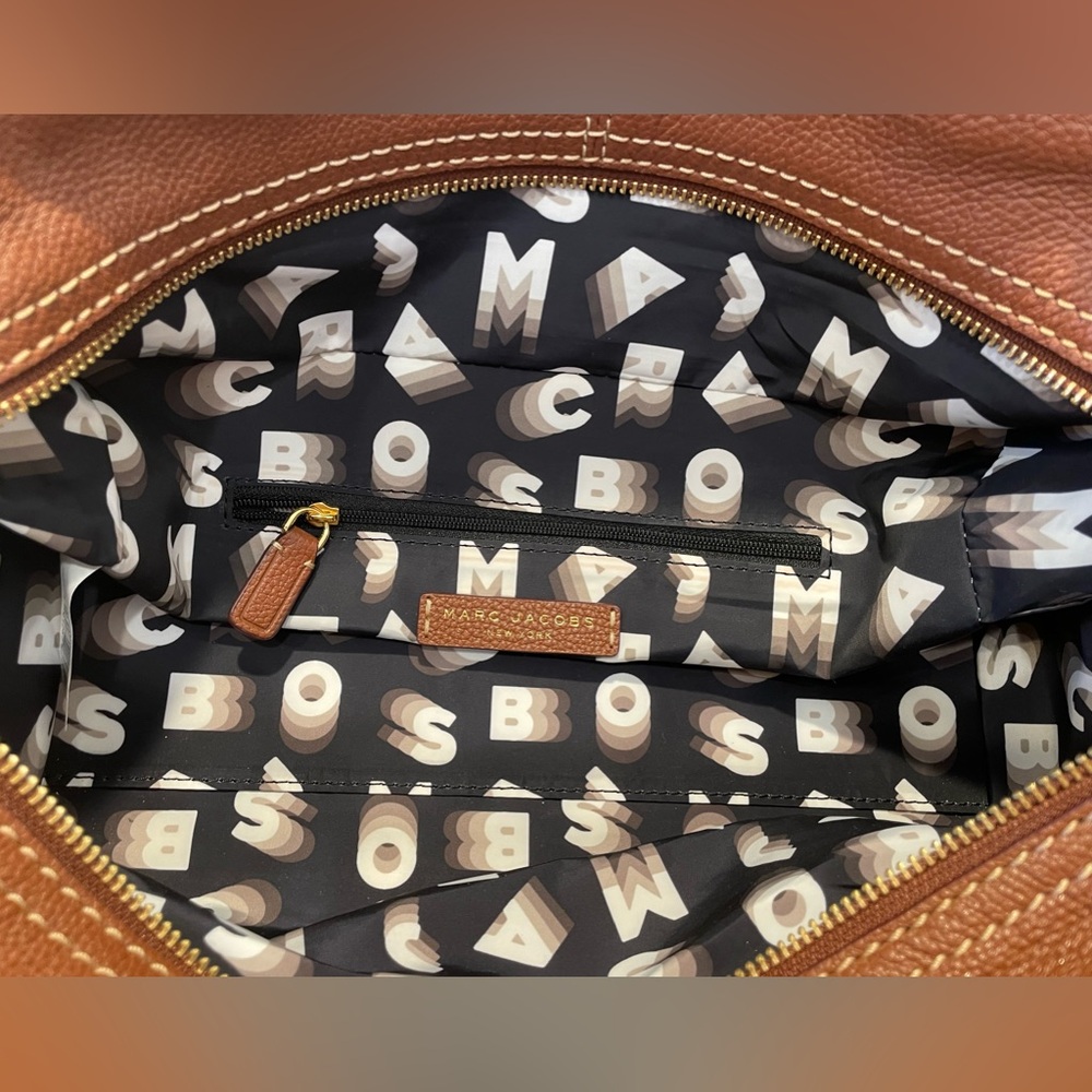 Marc Jacobs Brown Leather Satchel with Gold Accents - Picture 5 of 6